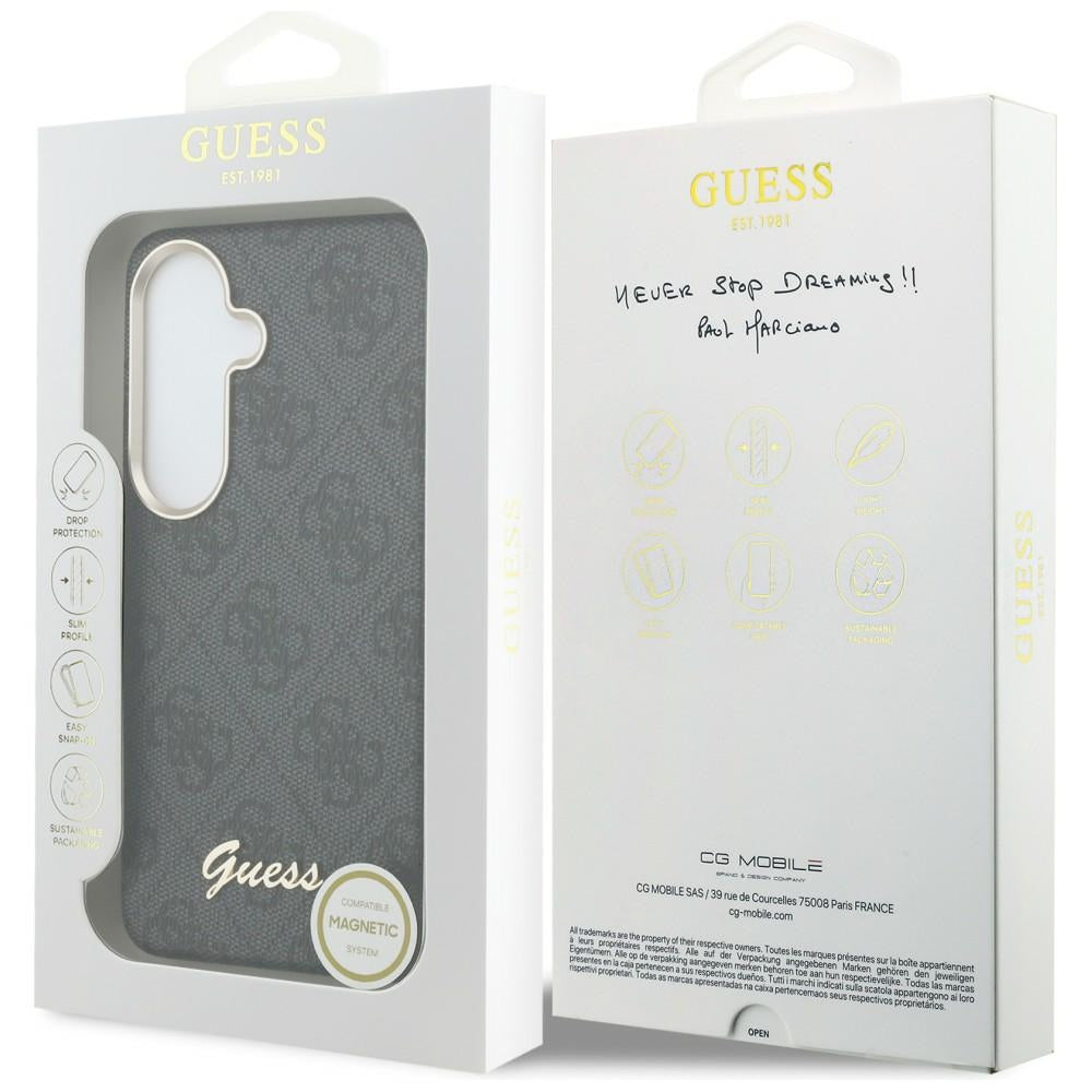 MagSafe-deksel for Samsung Galaxy S26 S942, Guess, 4G Script Logo, Svart