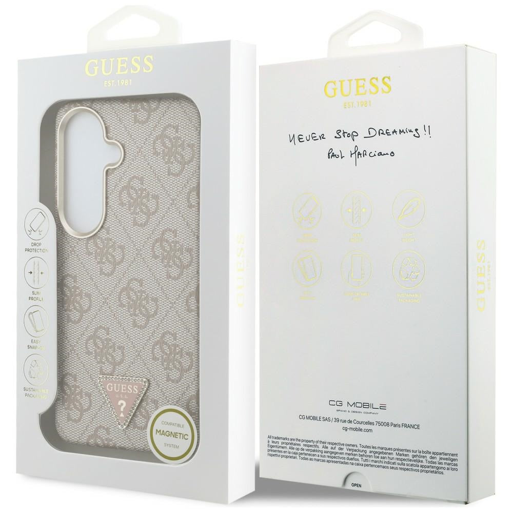 MagSafe-deksel for Samsung Galaxy S26 S942, Guess, 4G Triangle Logo, Rosa