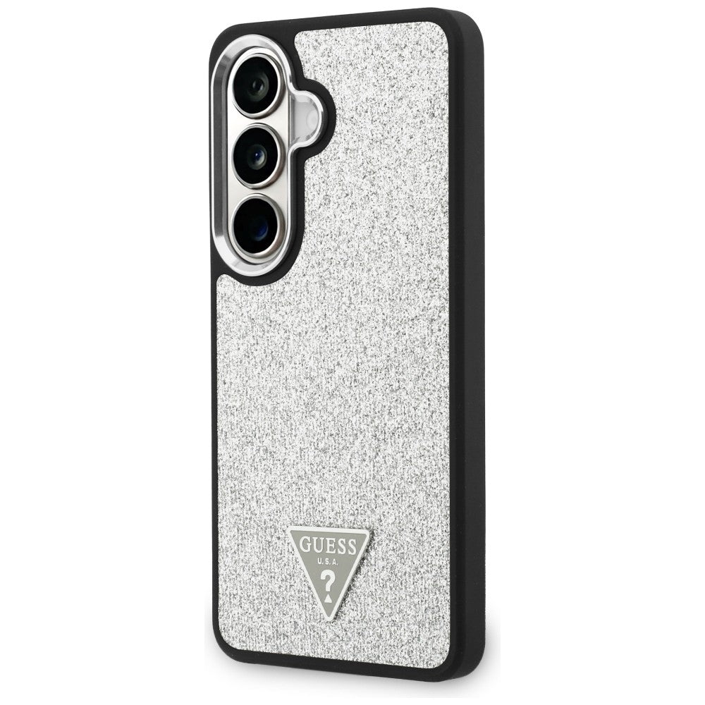 MagSafe-deksel for Samsung Galaxy S26 S942, Guess, Fast Glitter Triangle Logo, Sølv