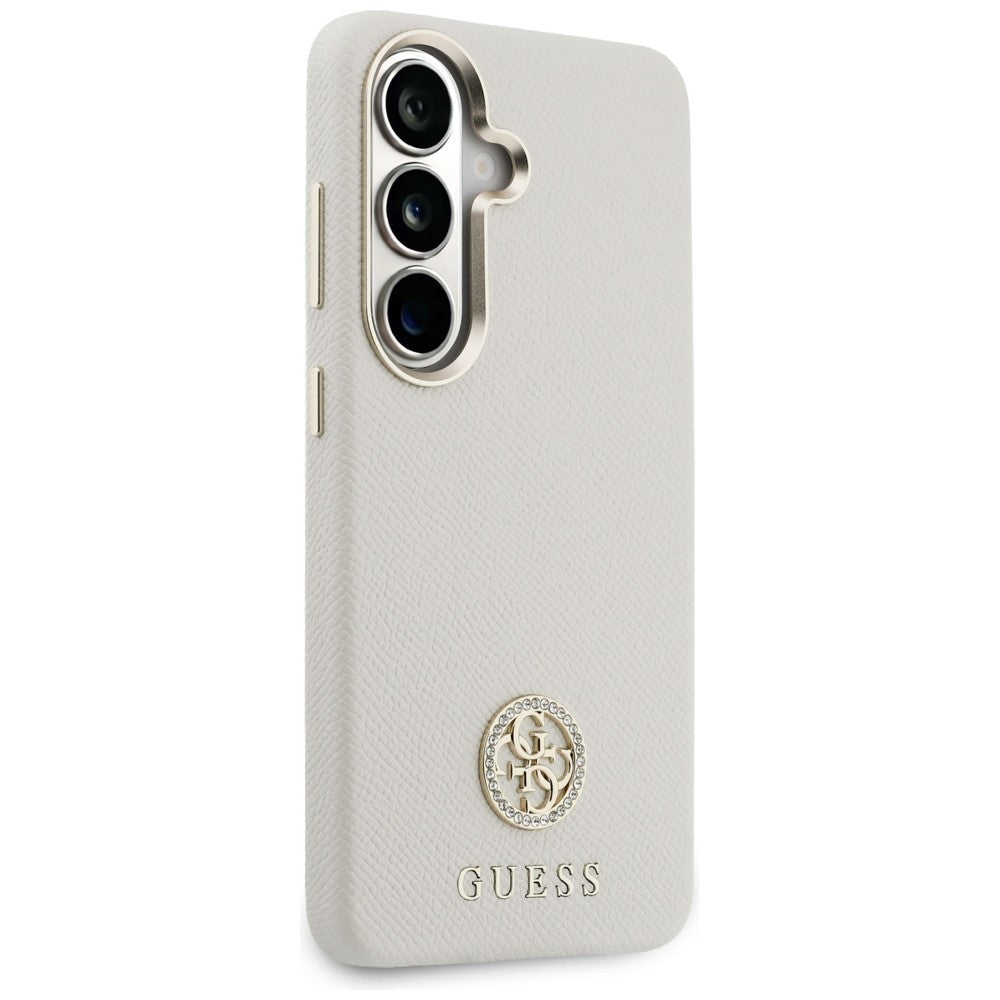 MagSafe-deksel for Samsung Galaxy S26 S942, Guess, Rhinestone Round Logo, Beige