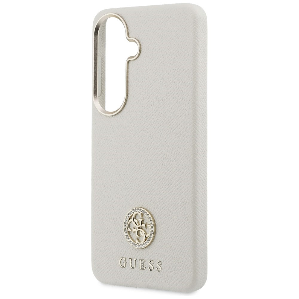MagSafe-deksel for Samsung Galaxy S26 S942, Guess, Rhinestone Round Logo, Beige