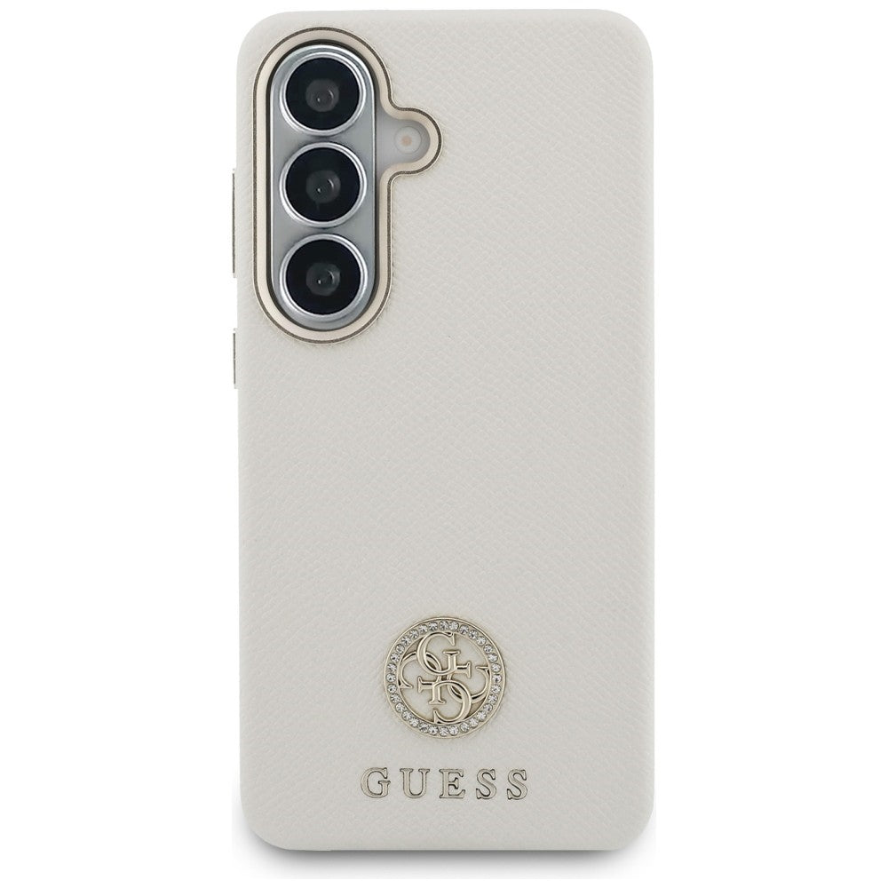 MagSafe-deksel for Samsung Galaxy S26 S942, Guess, Rhinestone Round Logo, Beige