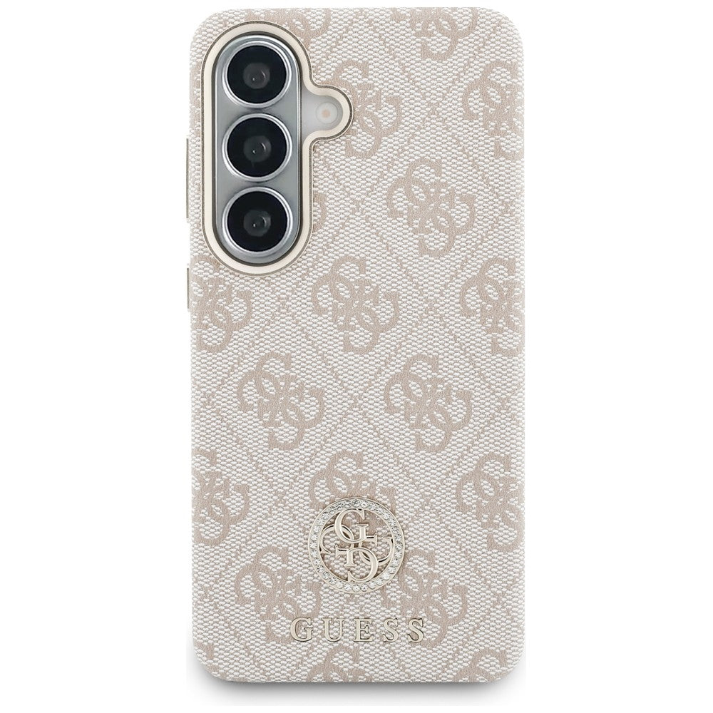 MagSafe-deksel for Samsung Galaxy S26 S942, Guess, Rhinestone Round Logo, Rosa