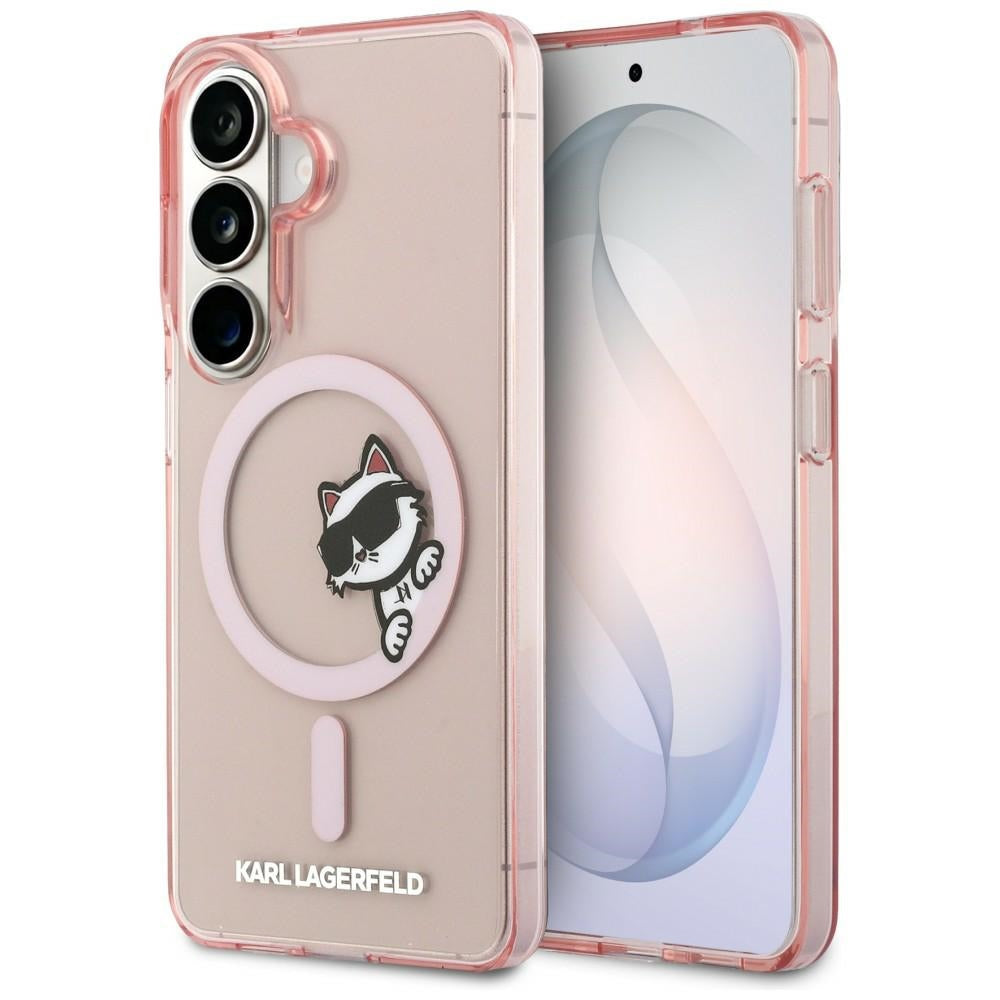 MagSafe-deksel for Samsung Galaxy S26 S942, Karl Lagerfeld, IML Choupette Peekaboo Logo, Rosa