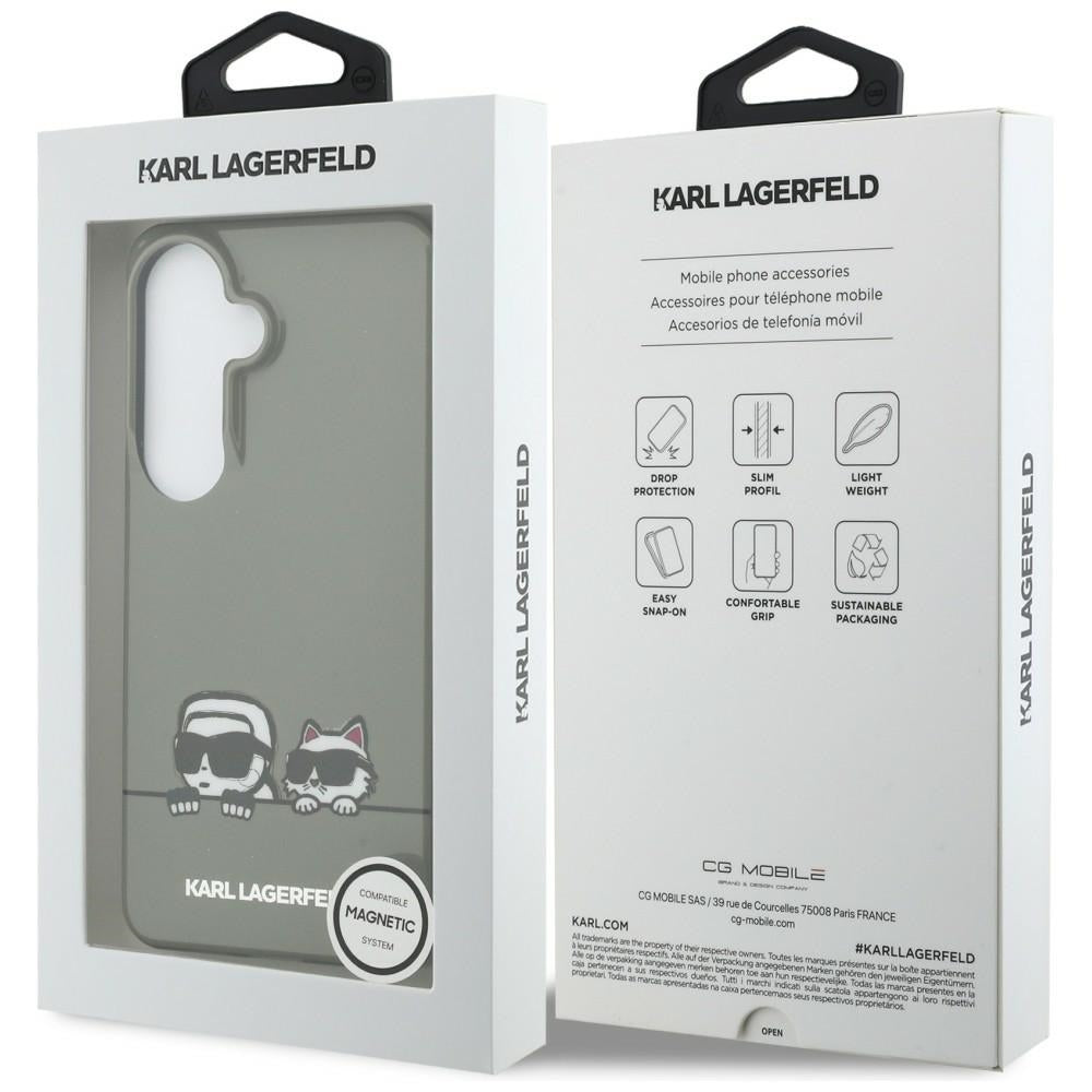 MagSafe-deksel for Samsung Galaxy S26 S942, Karl Lagerfeld, IML Karl & Choupette Peekaboo Logo, Svart