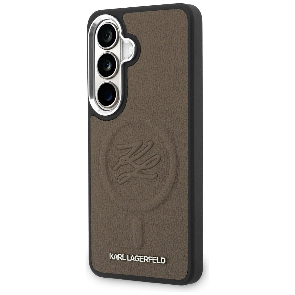 MagSafe-deksel for Samsung Galaxy S26 S942, Karl Lagerfeld, Initial Logo Debossed, Brun