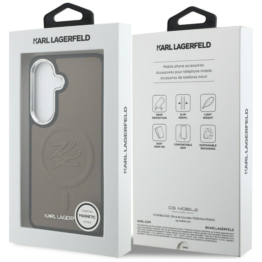 MagSafe-deksel for Samsung Galaxy S26 S942, Karl Lagerfeld, Initial Logo Debossed, Brun