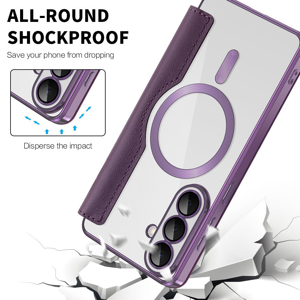 MagSafe-deksel for Samsung Galaxy S26 S942, Techsuit, SmartMag Book, Lilla