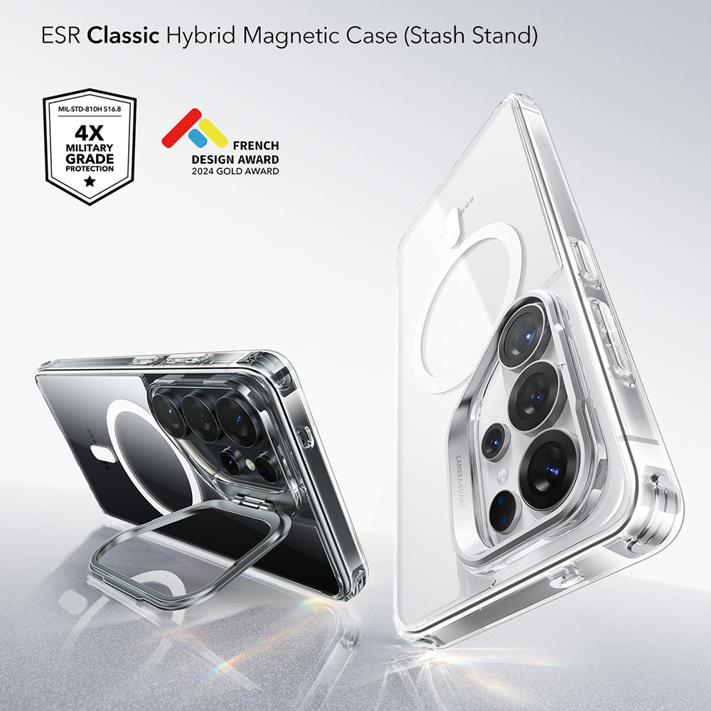MagSafe-deksel for Samsung Galaxy S26 Ultra S948, ESR, Classic Hybrid Kickstand, Gjennomsiktig