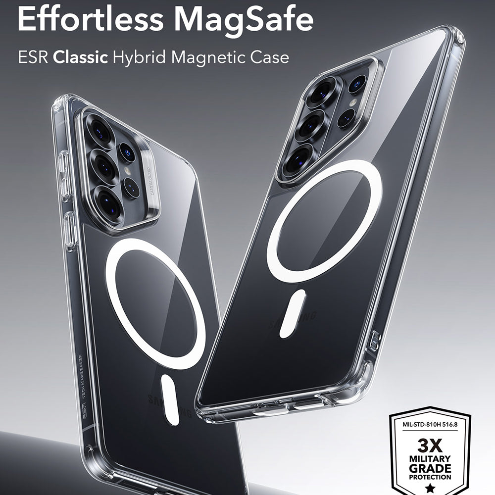 MagSafe-deksel for Samsung Galaxy S26 Ultra S948, ESR, Classic Hybrid, Gjennomsiktig