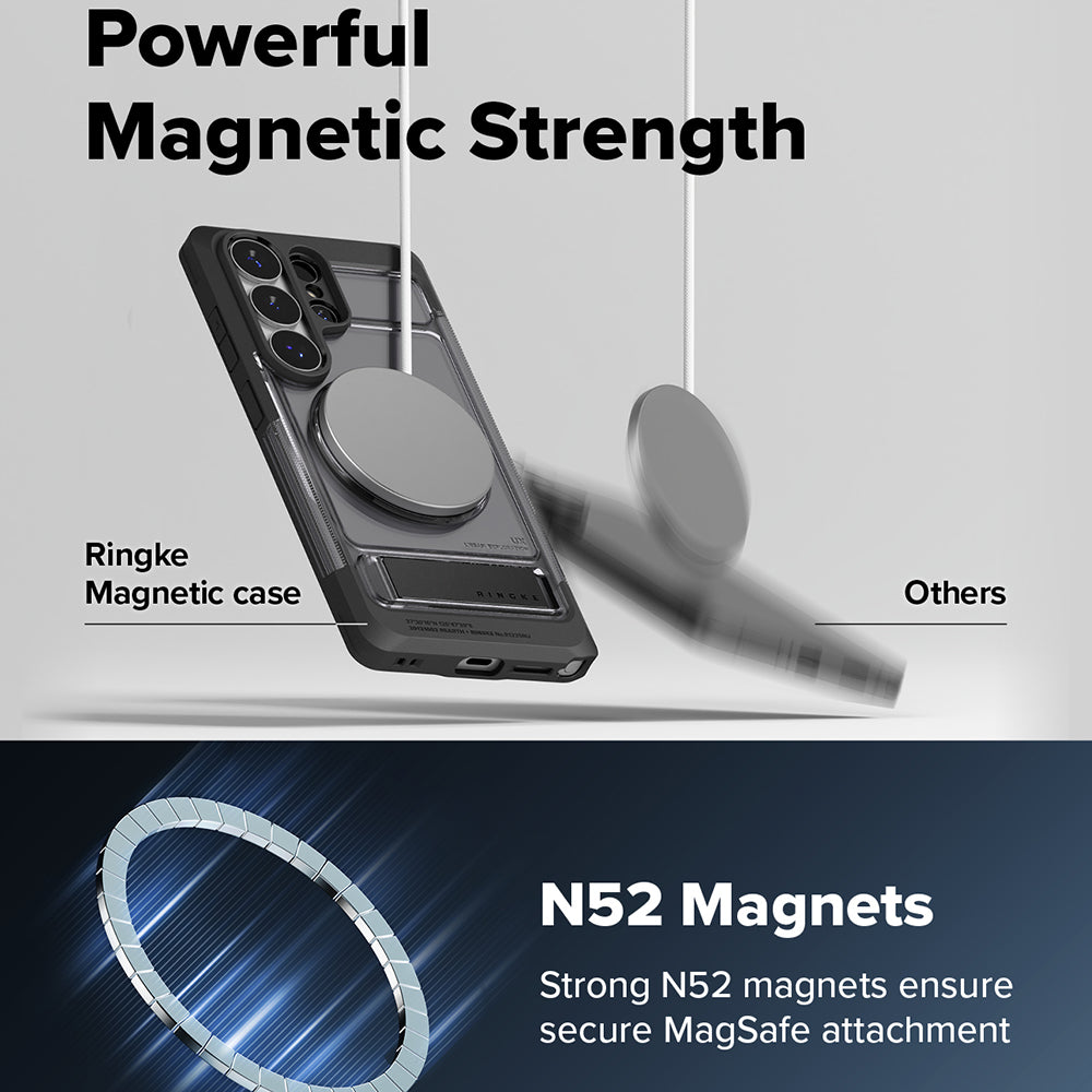 MagSafe-deksel for Samsung Galaxy S26 Ultra S948, Ringke, UX, Røykfarget