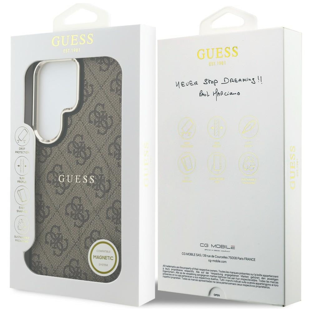 MagSafe-deksel for Samsung Galaxy S26 Ultra S948, Guess, 4G Embossed Ring, Brun