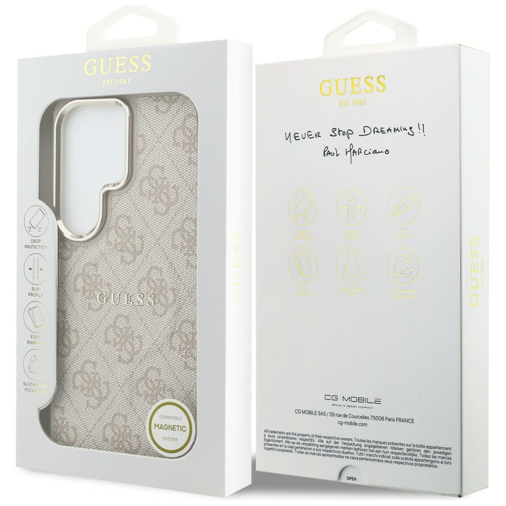 MagSafe-deksel for Samsung Galaxy S26 Ultra S948, Guess, 4G Embossed Ring, Rosa