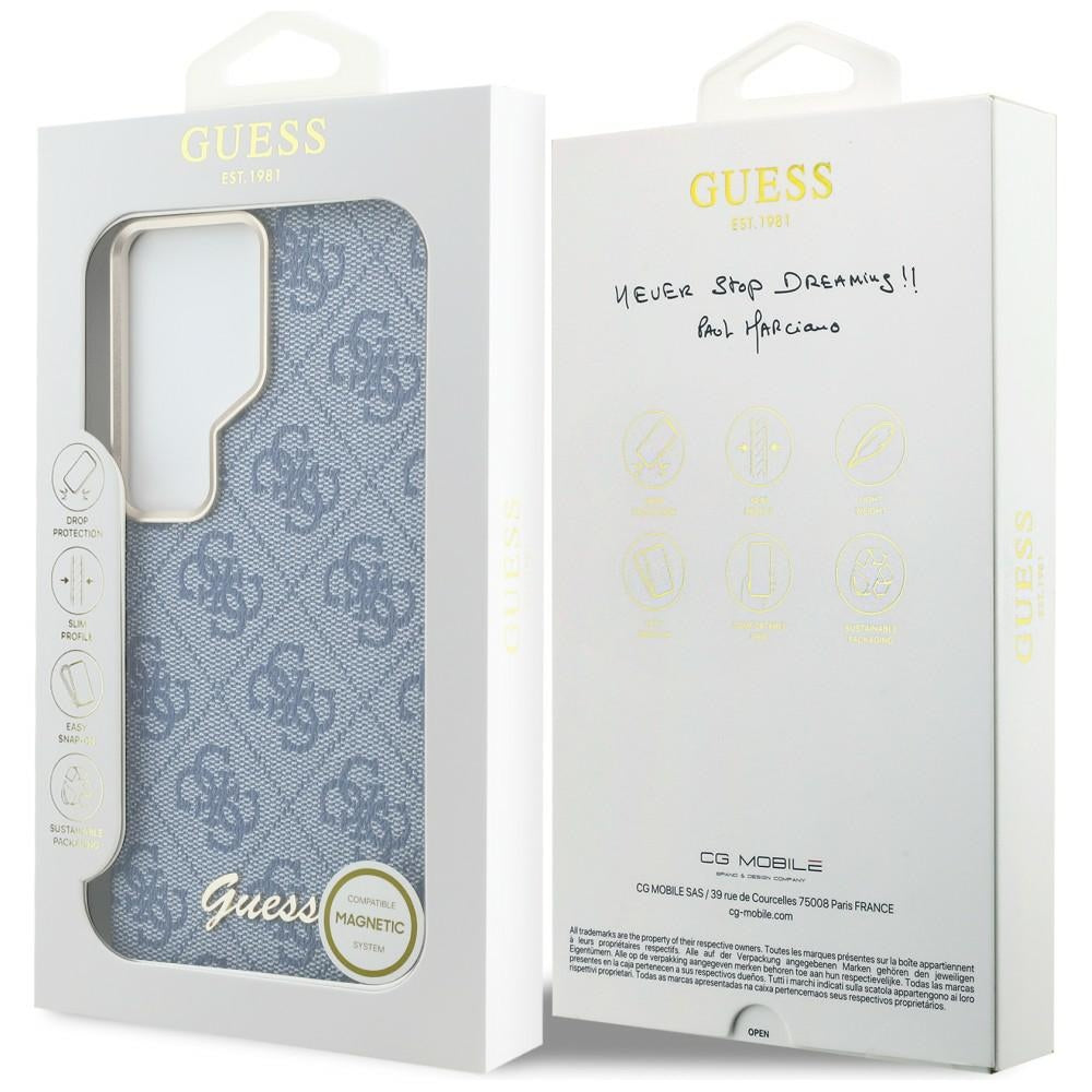 MagSafe-deksel for Samsung Galaxy S26 Ultra S948, Guess, 4G Script Logo, Blå