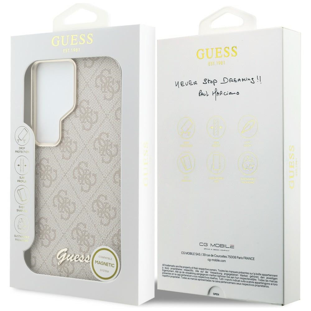 MagSafe-deksel for Samsung Galaxy S26 Ultra S948, Guess, 4G Script Logo, Rosa