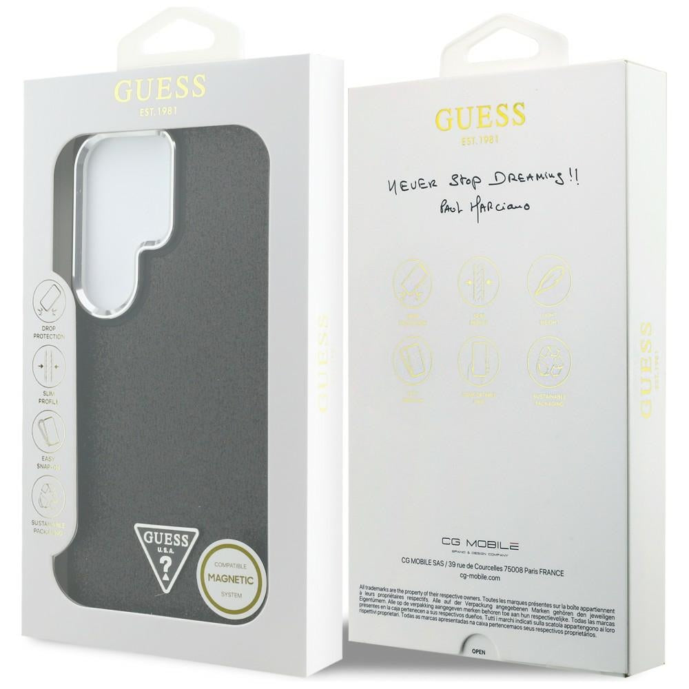 MagSafe-deksel for Samsung Galaxy S26 Ultra S948, Guess, Fixed Glitter Triangle Logo, Svart