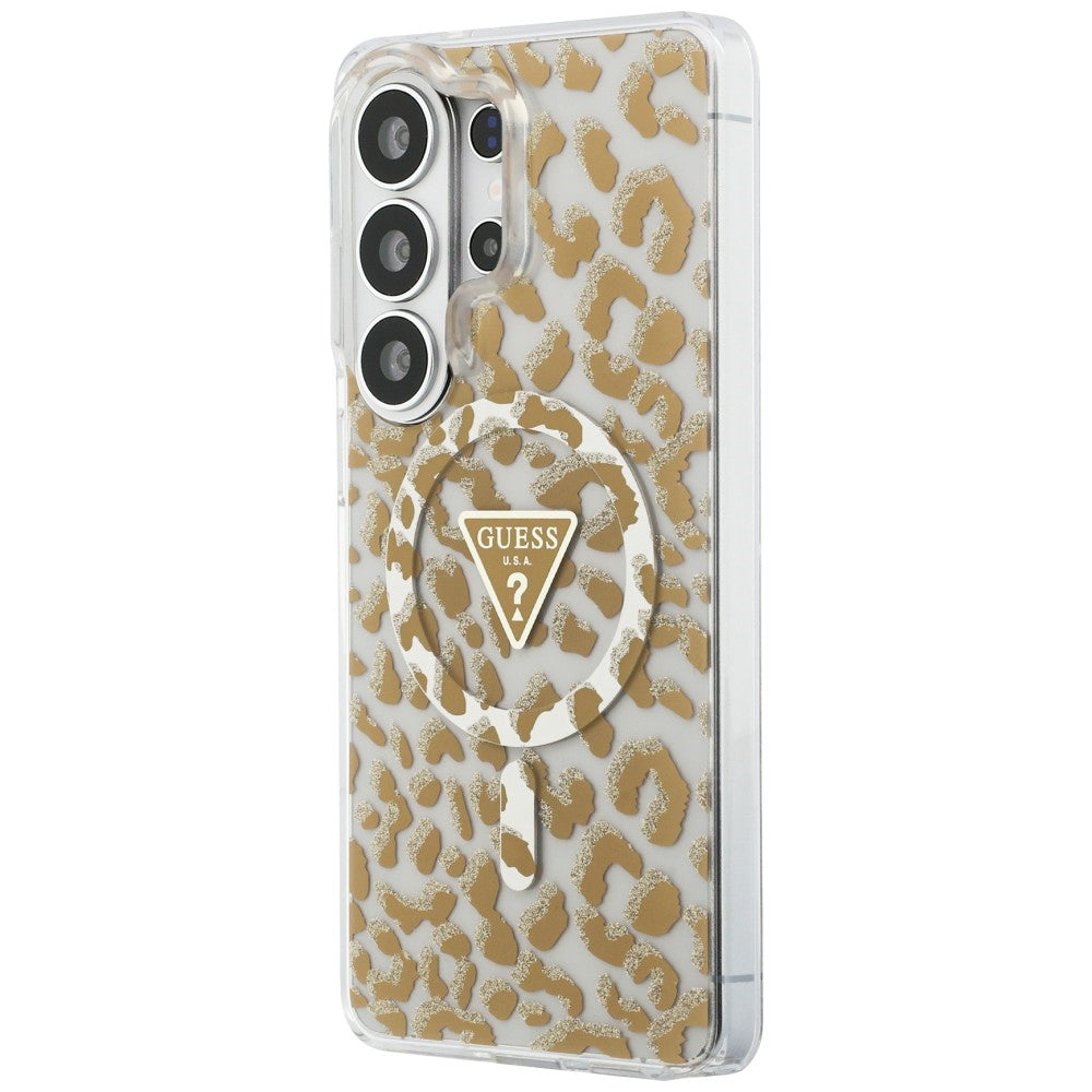 MagSafe-deksel for Samsung Galaxy S26 Ultra S948, Guess, IML Leopard-mønster, Brun