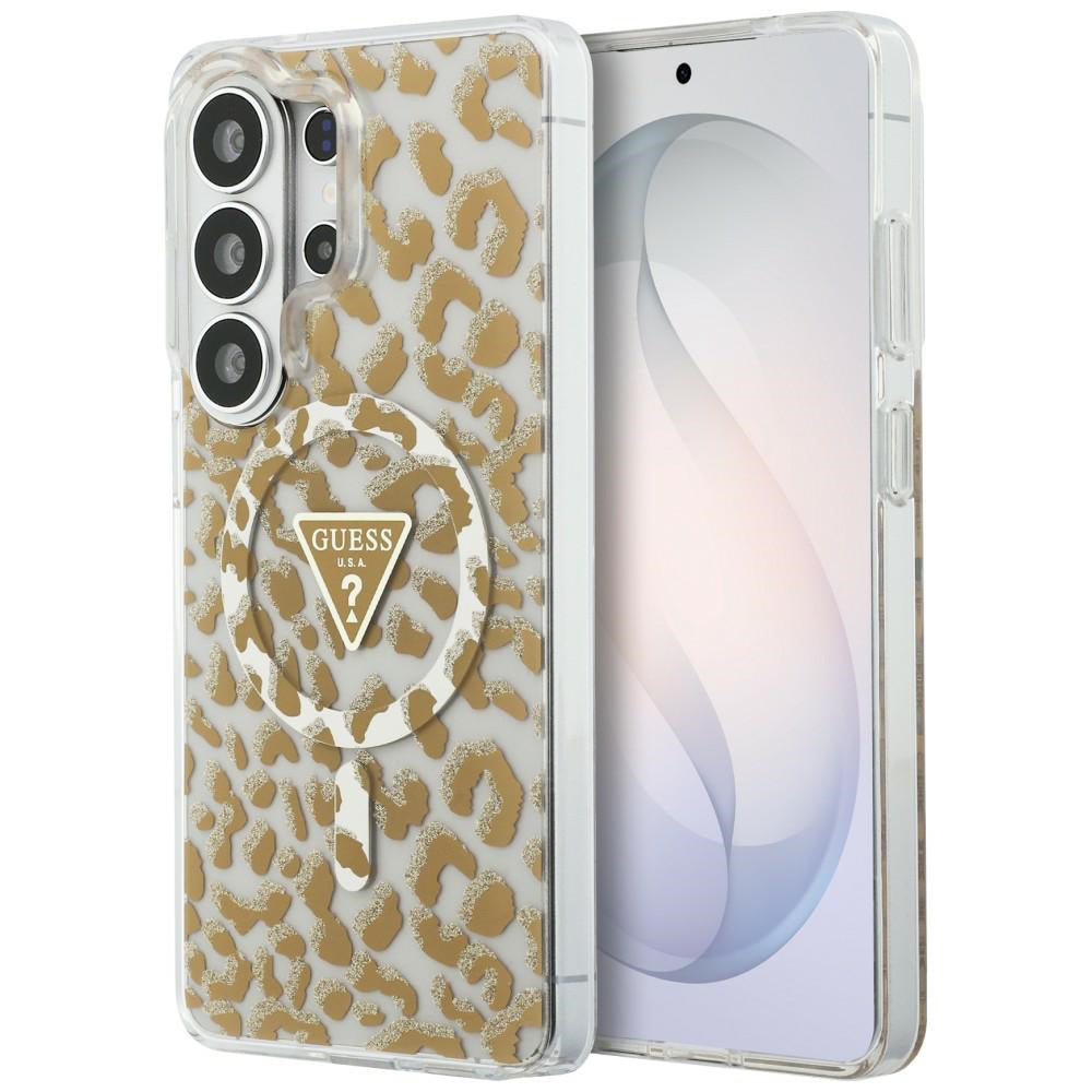 MagSafe-deksel for Samsung Galaxy S26 Ultra S948, Guess, IML Leopard-mønster, Brun