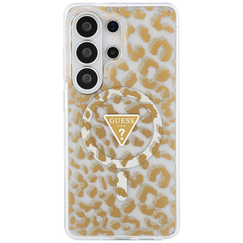 MagSafe-deksel for Samsung Galaxy S26 Ultra S948, Guess, IML Leopard-mønster, Brun
