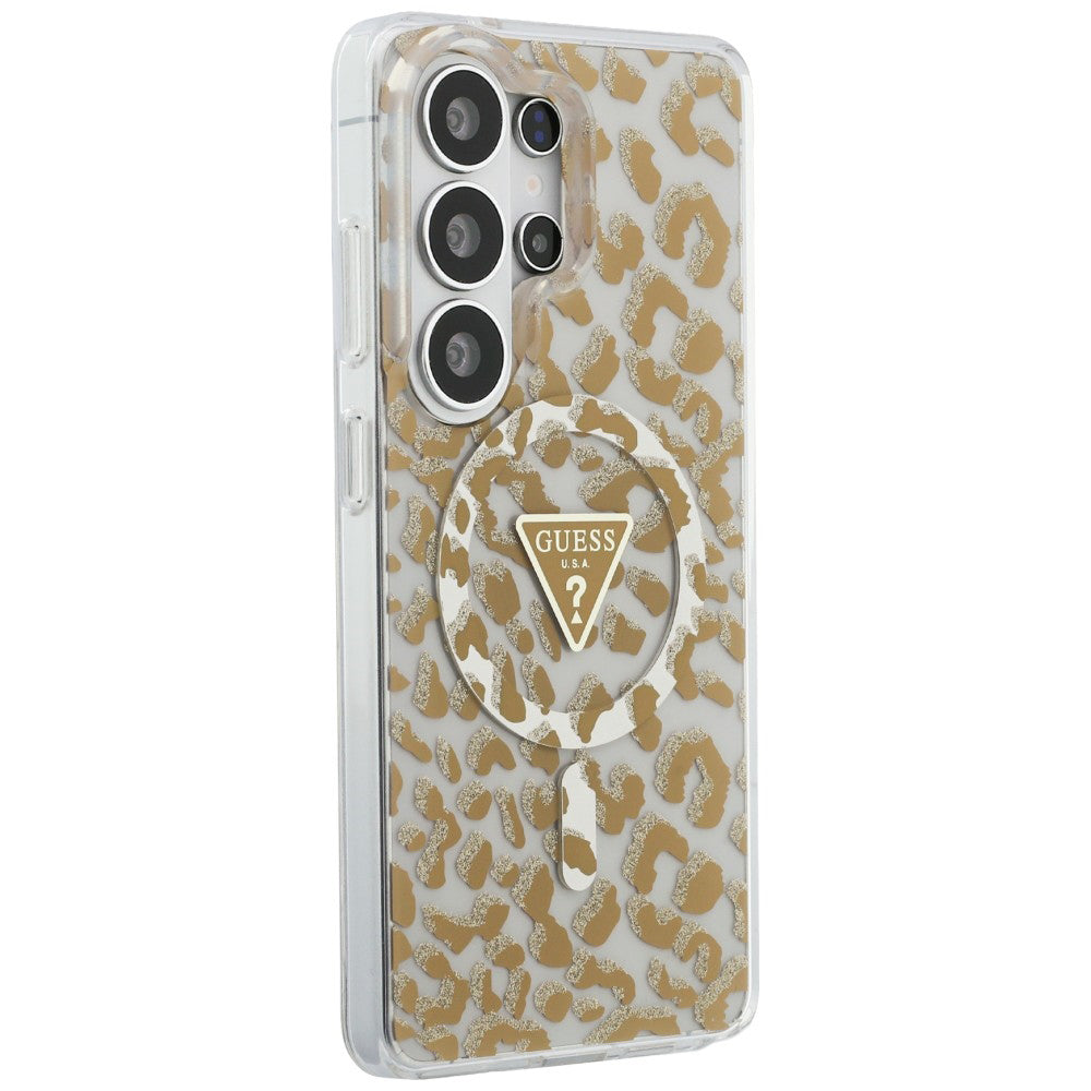 MagSafe-deksel for Samsung Galaxy S26 Ultra S948, Guess, IML Leopard-mønster, Brun