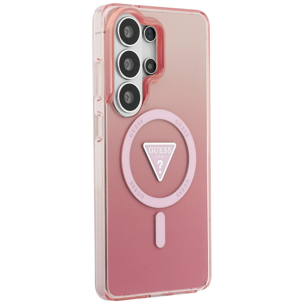 MagSafe-deksel for Samsung Galaxy S26 Ultra S948, Guess, IML Gradient Triangle Logo, Rosa