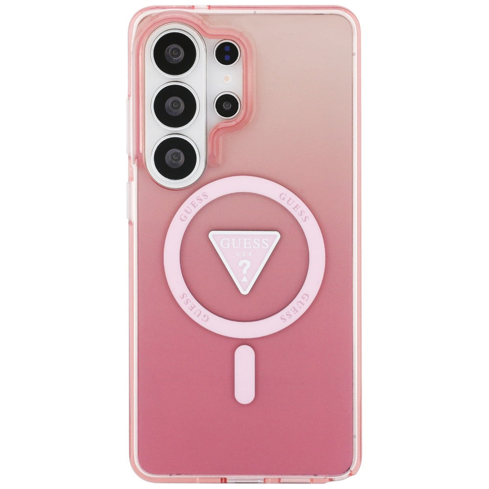 MagSafe-deksel for Samsung Galaxy S26 Ultra S948, Guess, IML Gradient Triangle Logo, Rosa