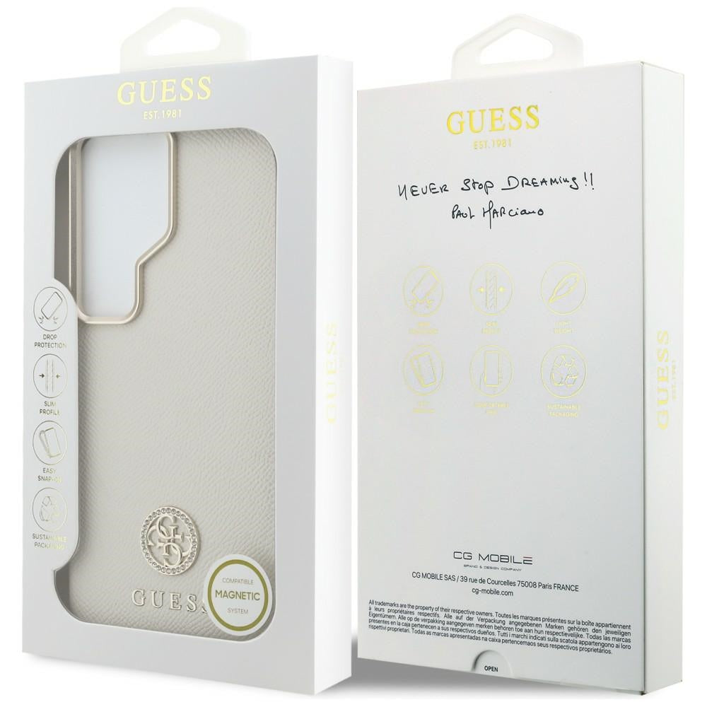 MagSafe-deksel for Samsung Galaxy S26 Ultra S948, Guess, Rhinestone Round Logo, Beige
