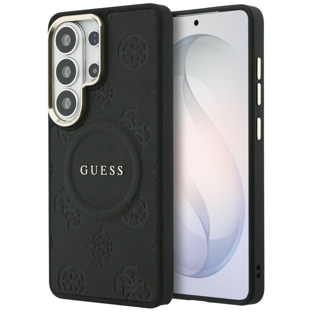 MagSafe-deksel for Samsung Galaxy S26 Ultra S948, GUESS, Saffiano Peony Embossed Ring, Svart