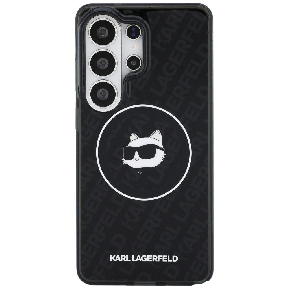 MagSafe-deksel for Samsung Galaxy S26 Ultra S948, Karl Lagerfeld, IML Choupette Head on KL Repeated Logo, Svart
