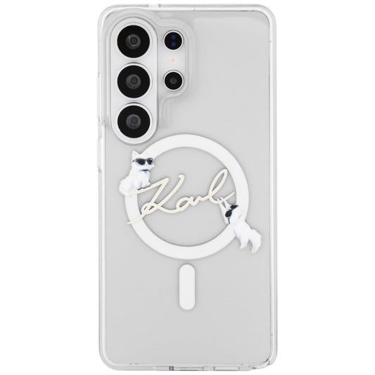 MagSafe-deksel for Samsung Galaxy S26 Ultra S948, Karl Lagerfeld, IML Choupette Karl Script Logo, Hvit