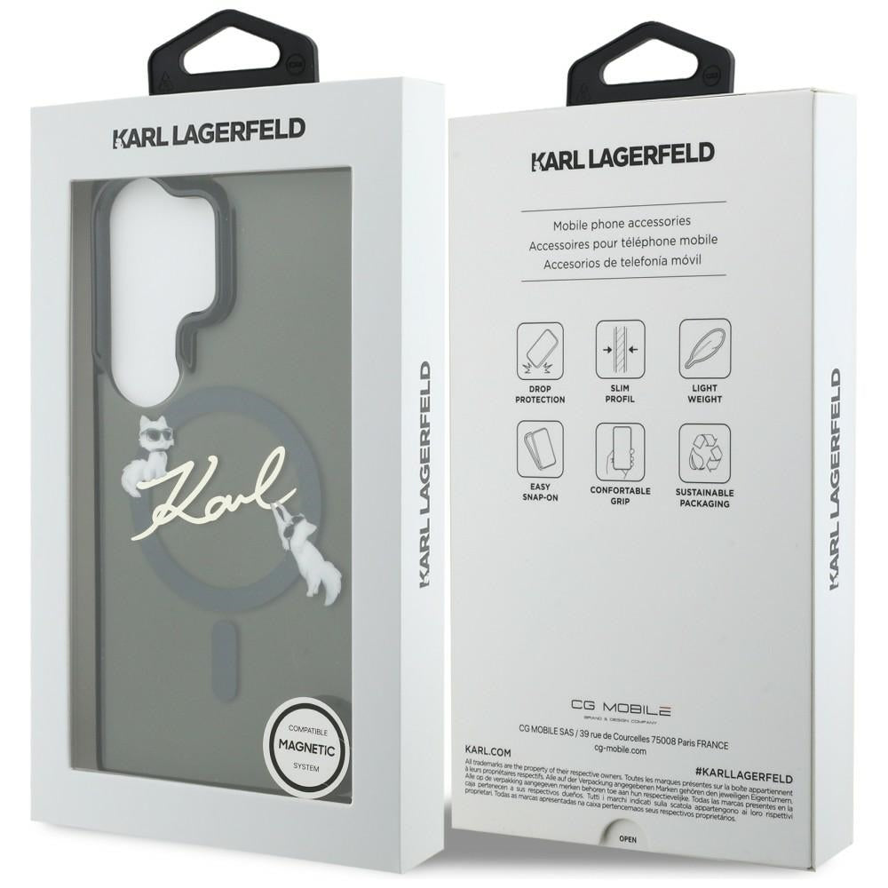 MagSafe-deksel for Samsung Galaxy S26 Ultra S948, Karl Lagerfeld, IML Choupette Karl Script Logo, Svart