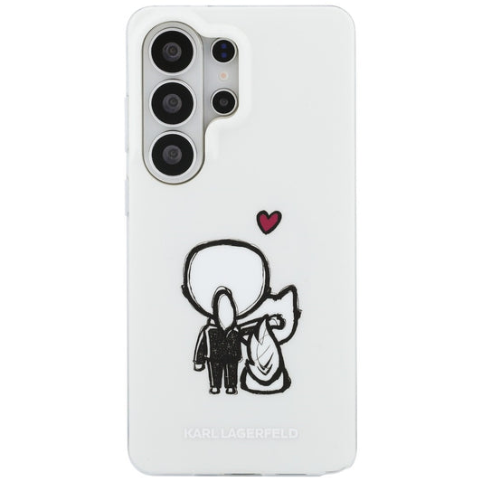MagSafe-deksel for Samsung Galaxy S26 Ultra S948, Karl Lagerfeld, IML Karl & Choupette Back Logo, hvit