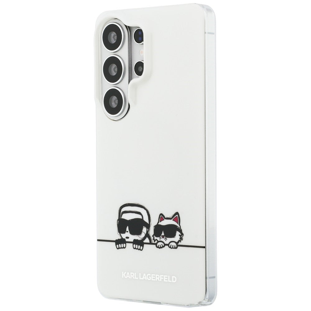 MagSafe-deksel for Samsung Galaxy S26 Ultra S948, Karl Lagerfeld, IML Karl & Choupette Peekaboo Logo, Hvit