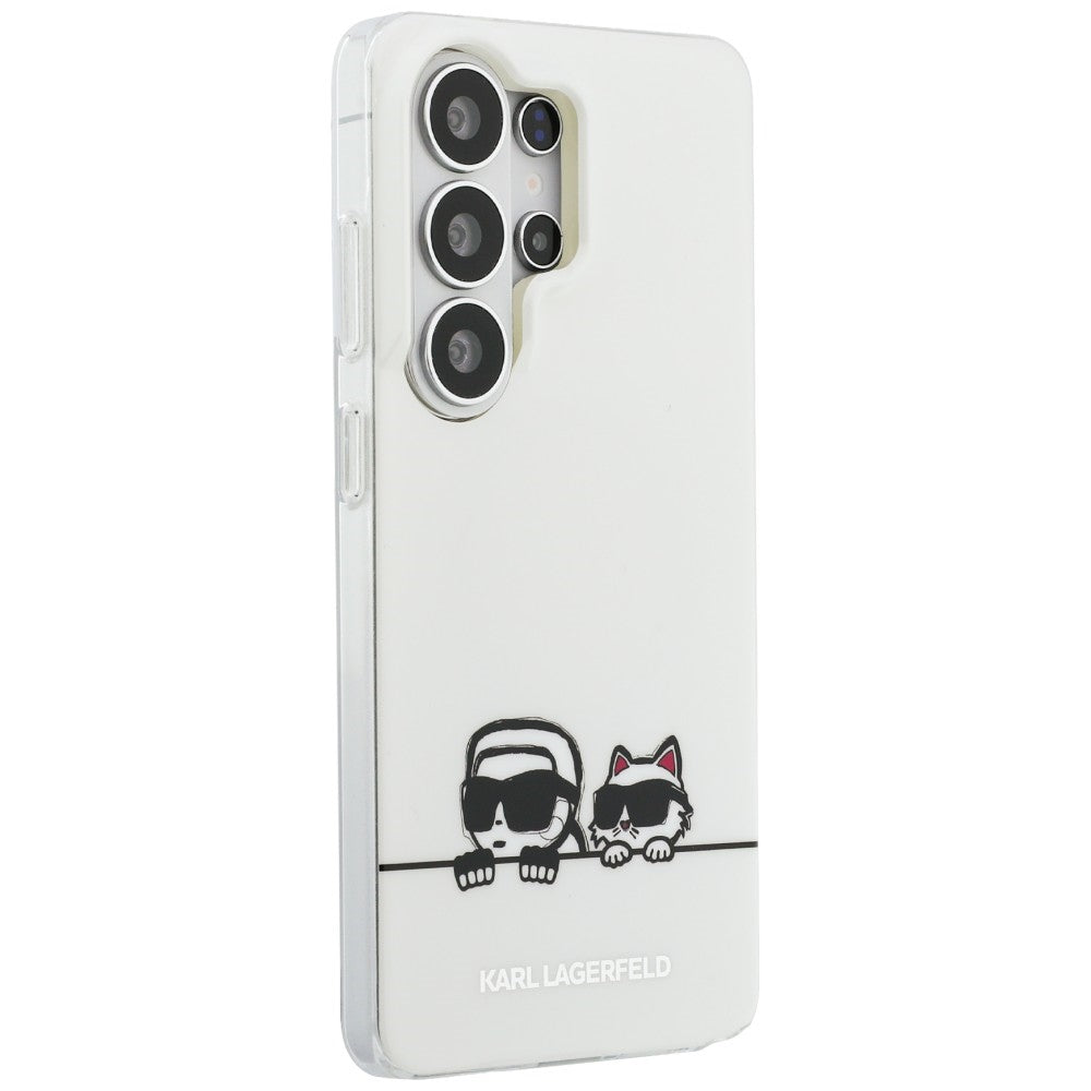 MagSafe-deksel for Samsung Galaxy S26 Ultra S948, Karl Lagerfeld, IML Karl & Choupette Peekaboo Logo, Hvit