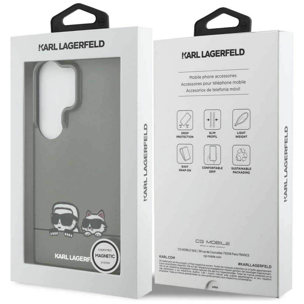 MagSafe-deksel for Samsung Galaxy S26 Ultra S948, Karl Lagerfeld, IML Karl & Choupette Peekaboo Logo, Svart