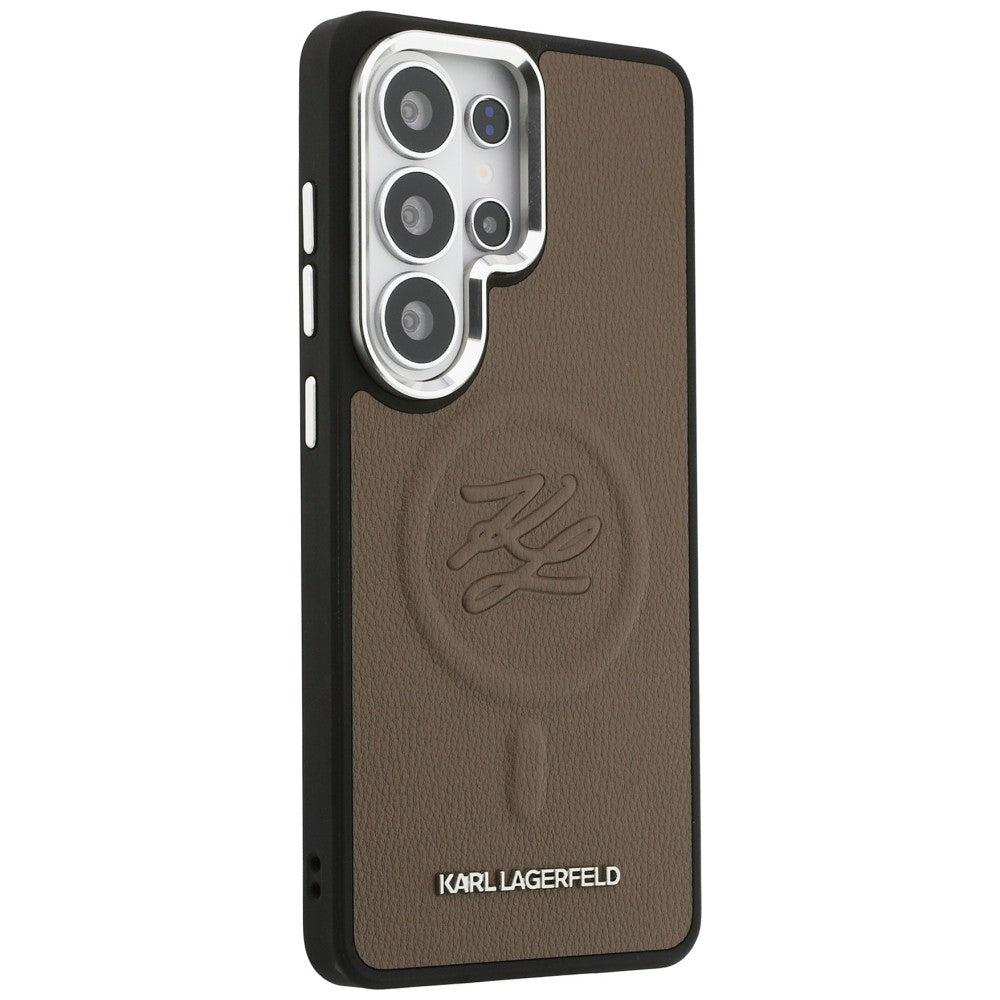 MagSafe-deksel for Samsung Galaxy S26 Ultra S948, Karl Lagerfeld, Initial Logo Debossed, Brun