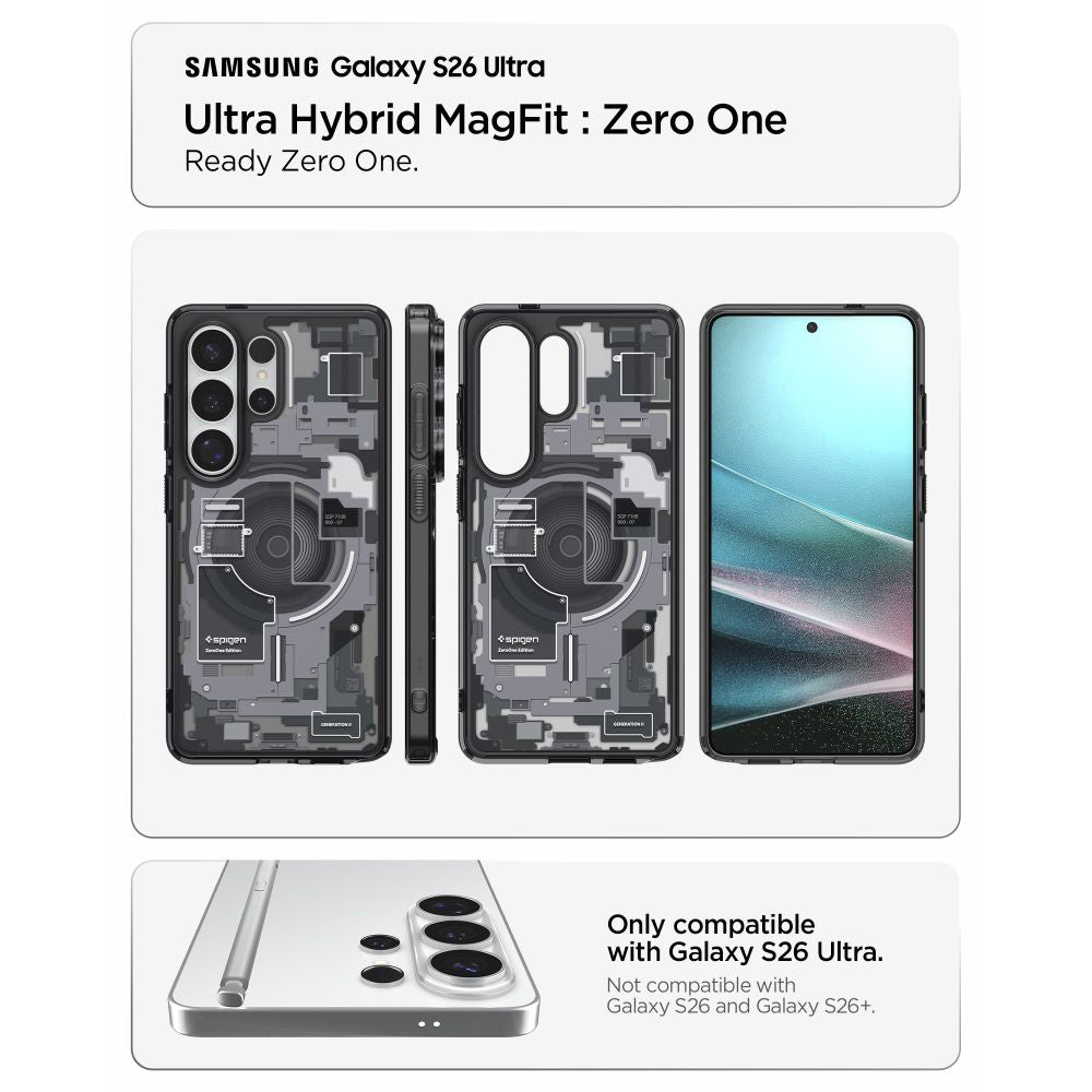 MagSafe deksel for Samsung Galaxy S26 Ultra S948, Spigen, Ultra Hybrid Zero One, Svart ACS10682