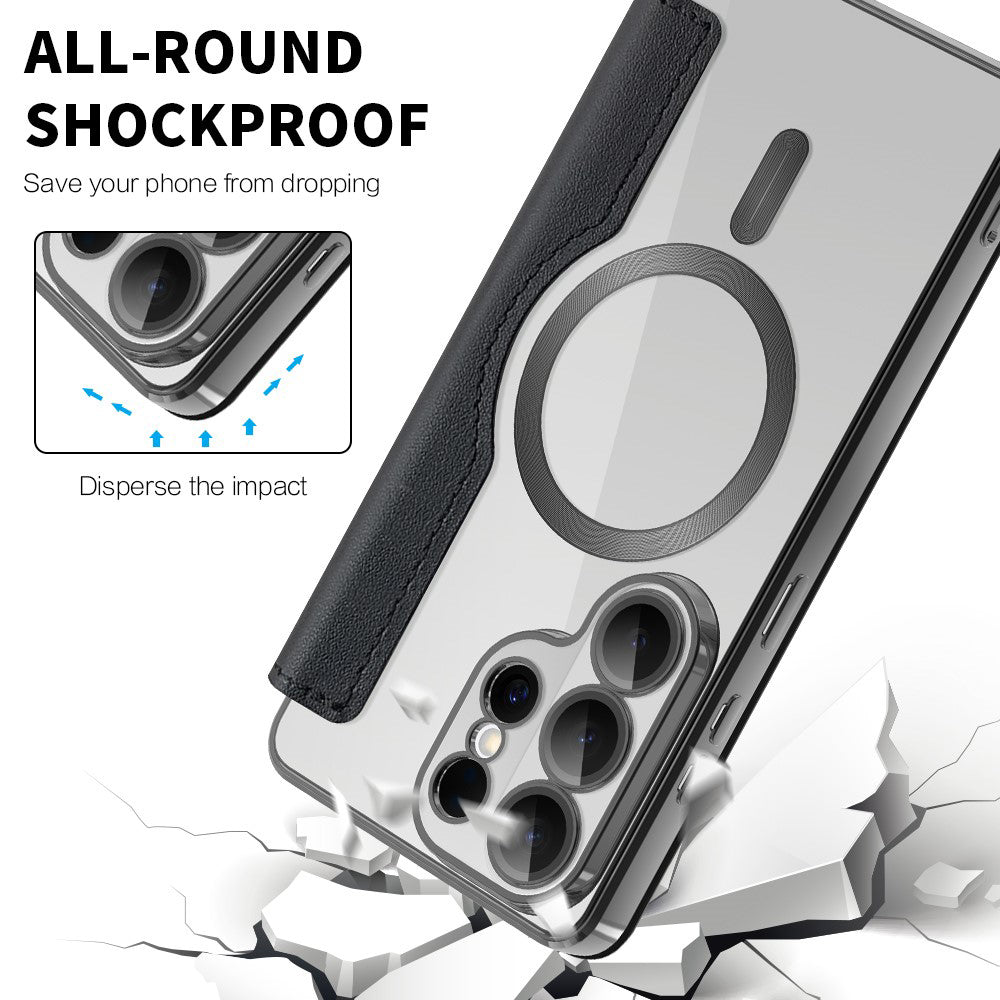 MagSafe-deksel for Samsung Galaxy S26 Ultra S948, Techsuit, SmartMag Book, Svart