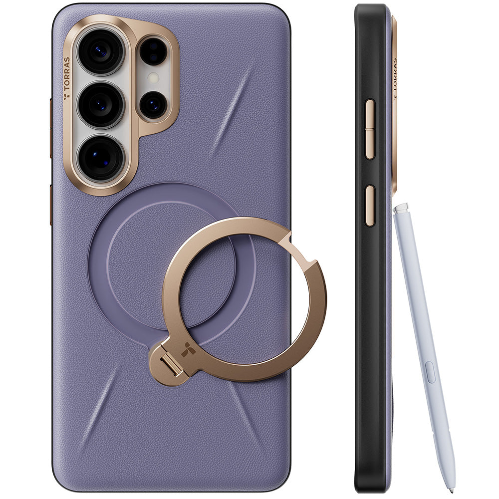 MagSafe-deksel for Samsung Galaxy S26 Ultra S948, Torras, QPRO Leather, Lilla