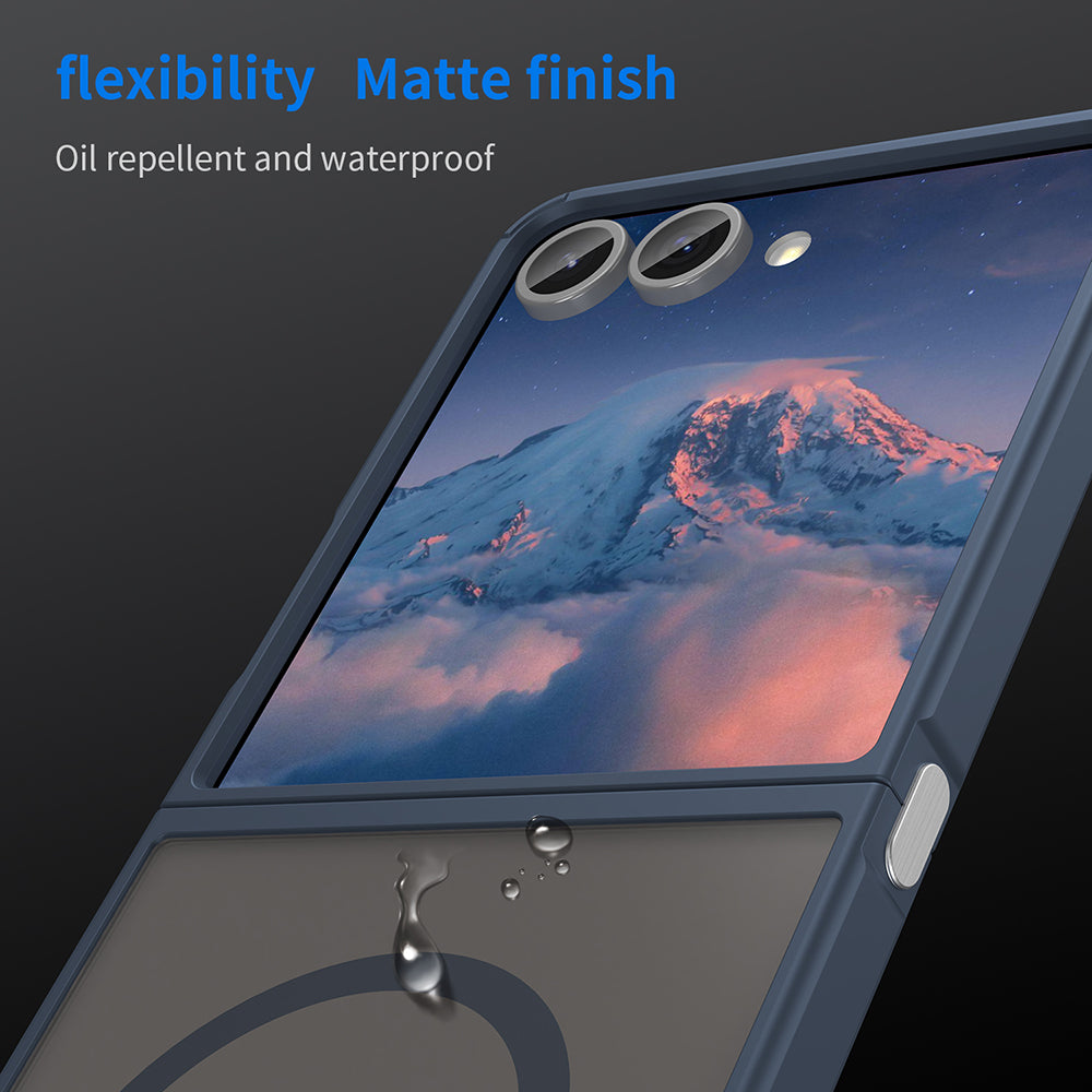 MagSafe-deksel for Samsung Galaxy Z Flip7 F766, Techsuit, HaloFrost II, Marineblå