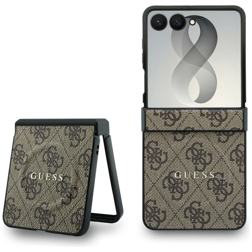 MagSafe-deksel for Samsung Galaxy Z Flip8 F776, Guess, 4G Leather Classic, Brun