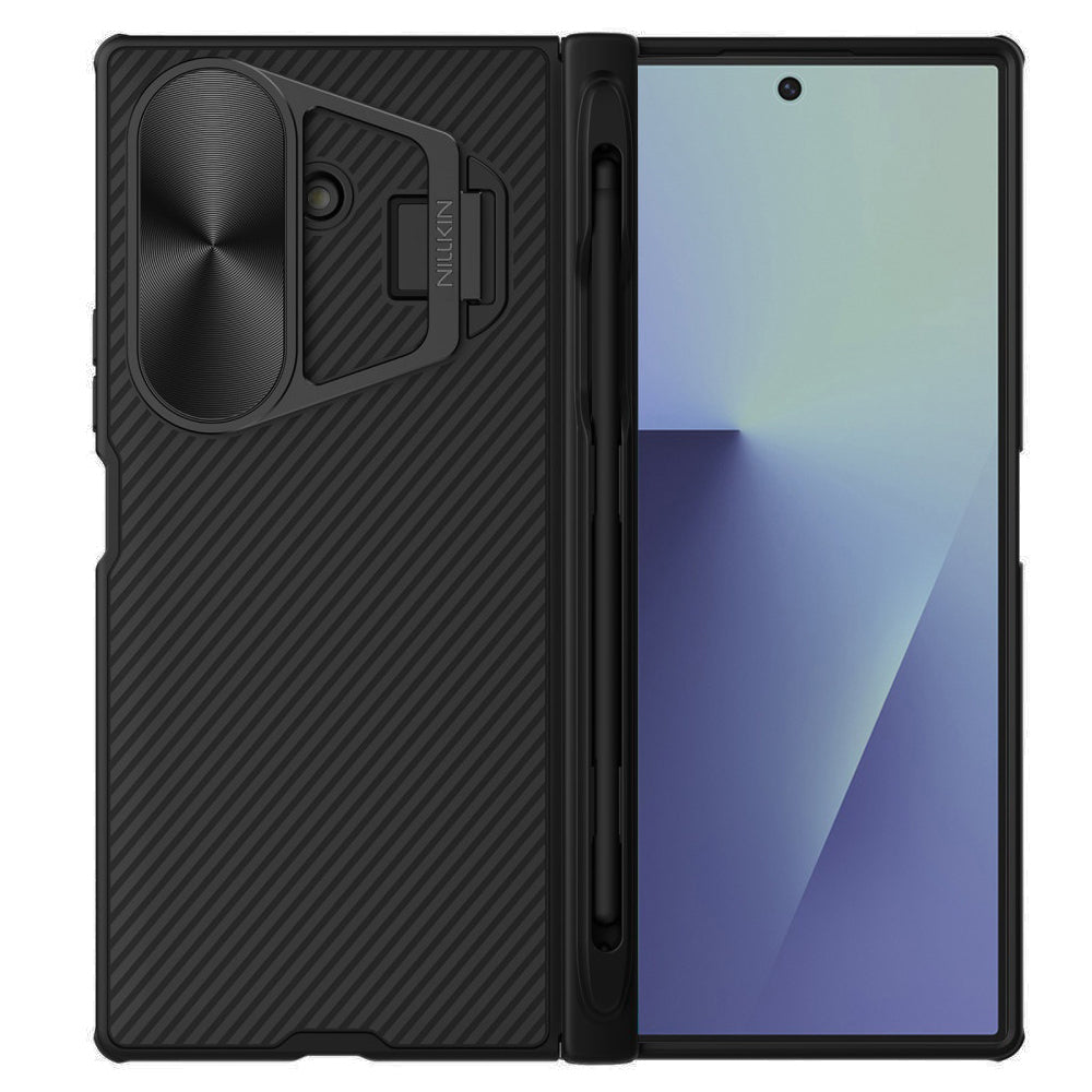 MagSafe-deksel for Samsung Galaxy Z Fold7 F966, Nillkin, CamShield Prop med metallobjektivdeksel og S-Pen-holder, svart