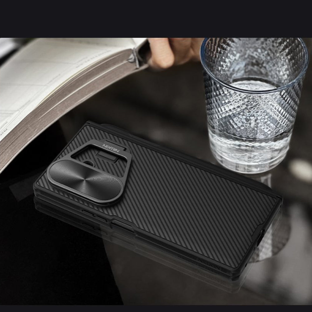 MagSafe-deksel for Samsung Galaxy Z Fold7 F966, Nillkin, CamShield Prop med metallobjektivdeksel og S-Pen-holder, svart
