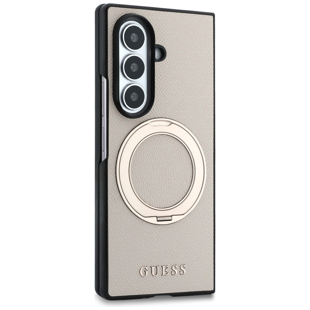 MagSafe-deksel for Samsung Galaxy Z Fold8 Ultra F976, Guess, Ring Stand Grained Classic Logo, Beige