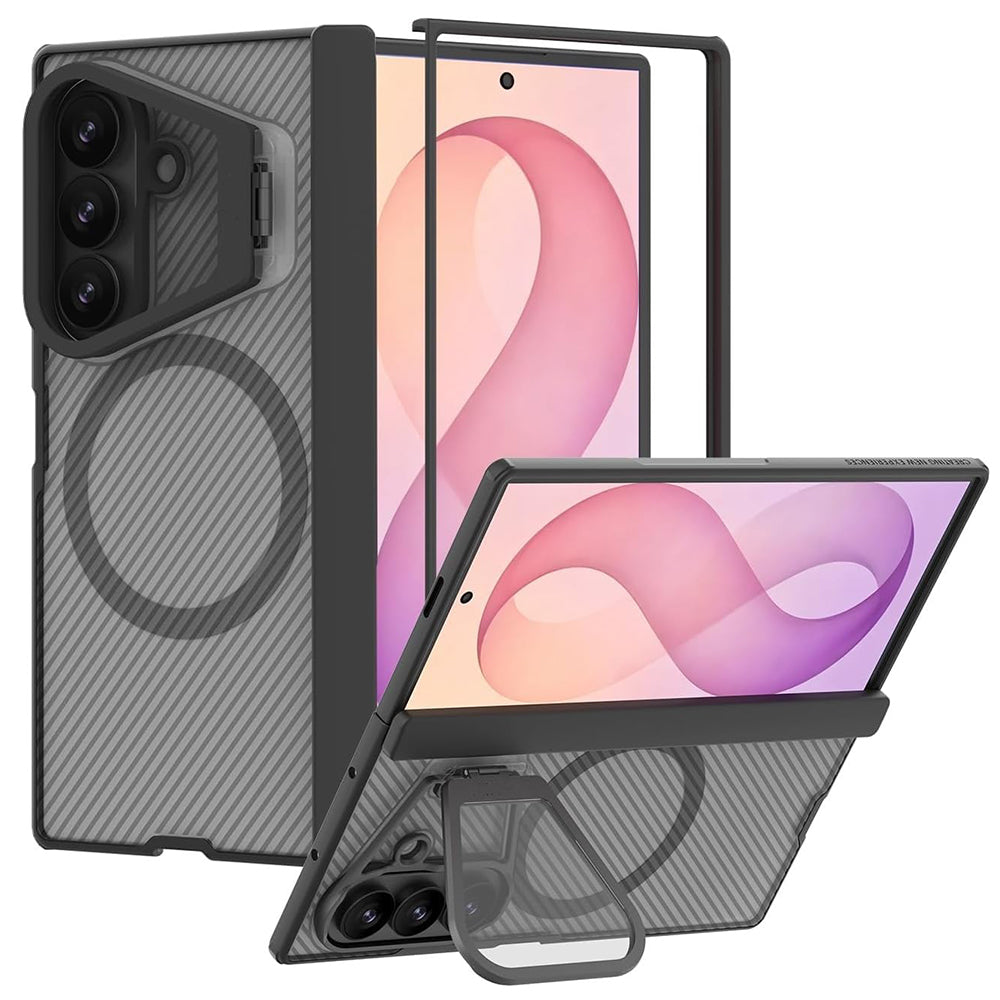 MagSafe-deksel for Samsung Galaxy Z Fold8 Ultra F976, Nillkin, CamShield Pro med gjennomsiktig linsebeskyttelse, svart gjennomsiktig