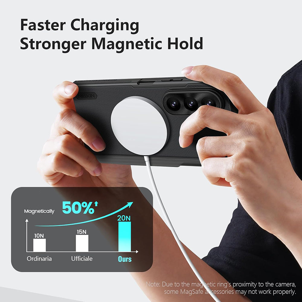 MagSafe-deksel for Samsung Galaxy Z Fold8 Ultra F976, Nillkin, Super Frosted Shield med pennholder, svart