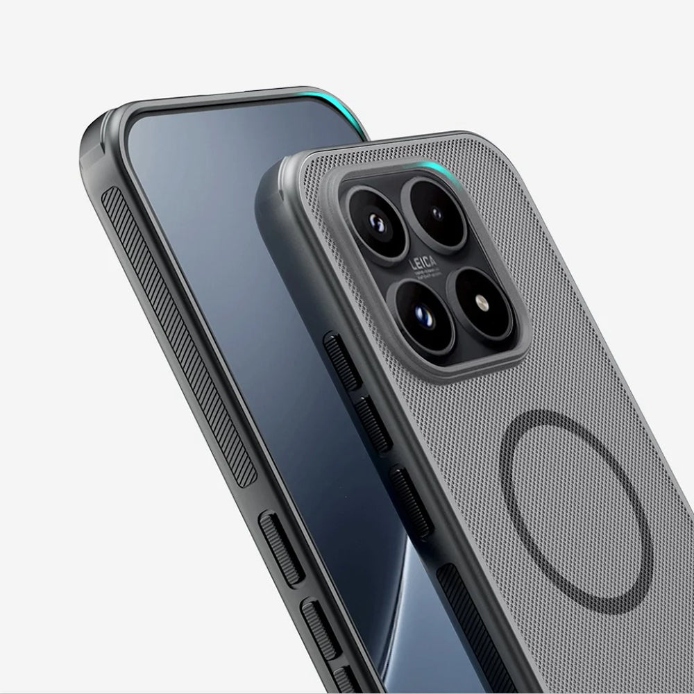 MagSafe-deksel for Xiaomi 17, Nillkin, Super Shield Pro, svart gjennomsiktig satinert