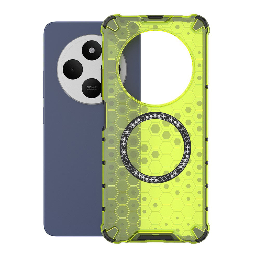 MagSafe-deksel for Xiaomi Poco C75 / Redmi 14C, Techsuit, HoneyComb Shield, Grønn