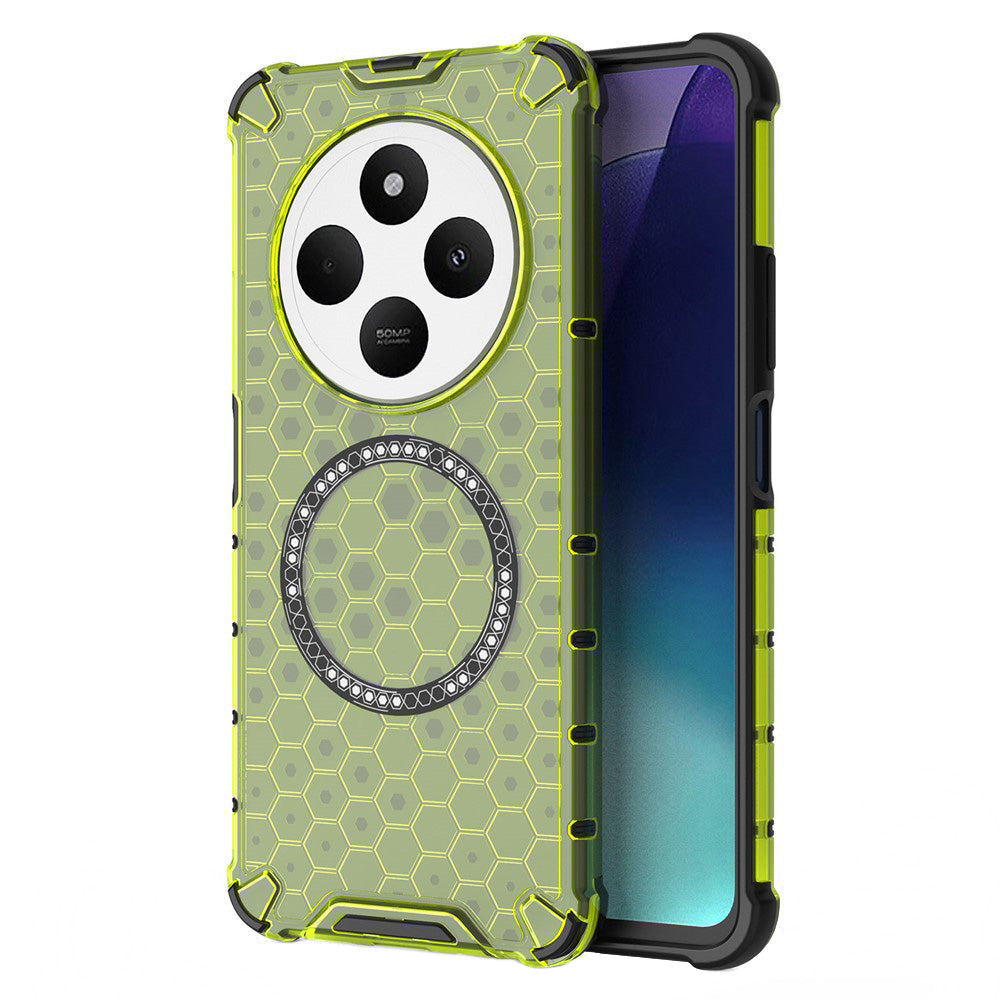 MagSafe-deksel for Xiaomi Poco C75 / Redmi 14C, Techsuit, HoneyComb Shield, Grønn