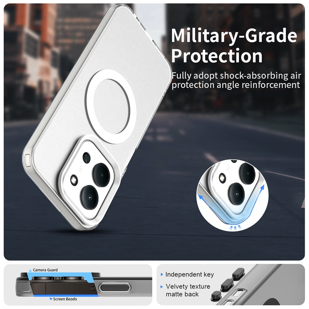MagSafe-deksel for Xiaomi Poco C85 4G / Redmi 15C 5G / 15C 4G, Techsuit, CandyCase, hvit